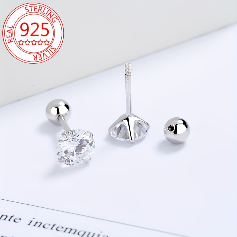 S925 Silver Zirconia Ear Bone Studs